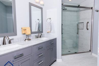 Inspiration for a contemporary bathroom remodel in Chicago