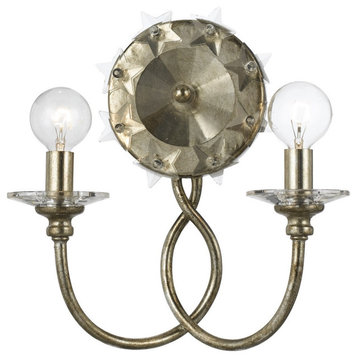 Crystorama Willow 2-Light Wall Mount 442-SA, Antique Silver
