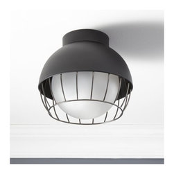 Cage Indoor-Outdoor Flush Mount Lamp | CB2 - Pendant Lighting