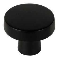 Cosmas - Cosmas Flat Black Contemporary Cabinet Hardware, Round Knob - Cabinet And Drawer Handle Pulls