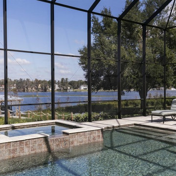 Coastal inspired estate sited on over one acre on Lake Butler in Windermere