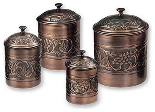 4 Piece Antique Embossed"Heritage" Canister Set