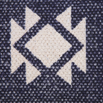 Southwestern Decorative Denim Geometric 14" x 36" Lumbar Throw Pillow