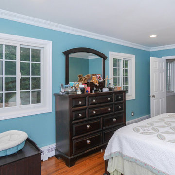Sliding Windows with Grilles in Cheery Bedroom