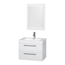Wyndham Collection Amare 30" Vanity, Acrylic Resin Top, Integrated Sink - Bathroom Vanities And Sink Consoles