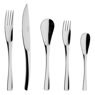 Guy Degrenne - Verlaine 5 Piece Flatware Set, Stainless Steel Mirror Finish  Cutlery