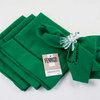 Stylish Solid Color Hemstitched Border Napkin, 18"x18" - Set of 4, Emerald