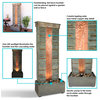 Sunnydaze Rippled Slate Indoor Fountain, Copper Finish and Spotlight, 48"