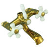 Tub Faucet Part PVD Brass Cross Handle Porcelain |