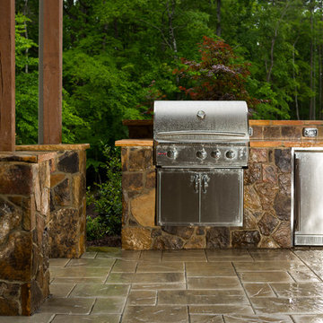 Flagstone Patio with Firepit