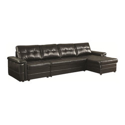 Coaster 500527 Tarrson Black Sectiona Sofa - Living Room Furniture Sets