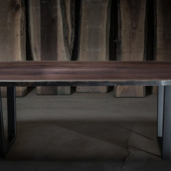 Charred Live Edge Black Walnut Dining Table - Dining Tables