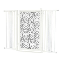 Fusion Gates - 36"-52" Satin Nickel Fusion Gate with Satin Harvest Design - Dog Gates