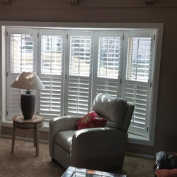 Crestview Shutters on Bow Window - Interior Shutters