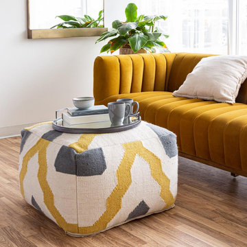 Barcelona Pouf – Multi Mustard