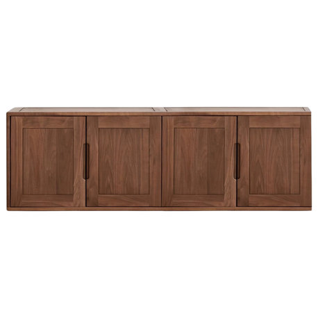Black Walnut Solid Wood Wardrobe, 61.4x19.6x19.6", Top Cabinet