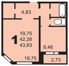 Дизайн 1-комнатной квартиры серии ИП-46С
