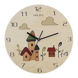 Originality Wall Clock Cartoon Wooden Room Mute LC1093 - Wall Clocks