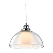 Modern Double Glass Pendant Ceiling Light with Clear Cable