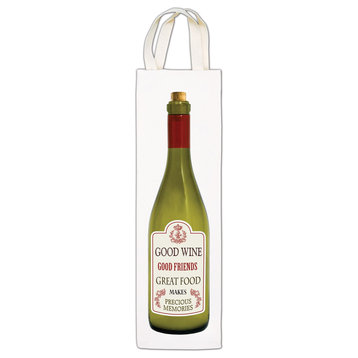 Alice's Cottage Good Wine Friends Food Wine Caddy Tote Gift Bag