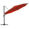 11.5' UV Resistant Deluxe Offset Crimson Red Patio Umbrella, Base