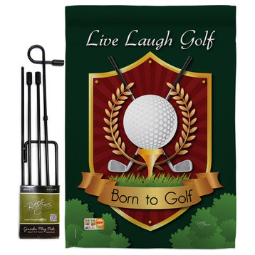 Live, Laugh, Golf Interests Sports Garden Flag Set