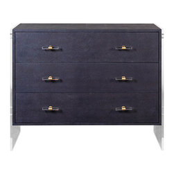 Worlds Away - Ashburn Three Drawer Acrylic Chest - Accent Chests And Cabinets