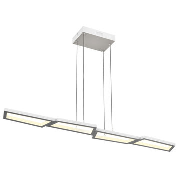 DALS Lighting 44" Linear Pendant, Dimmable, White