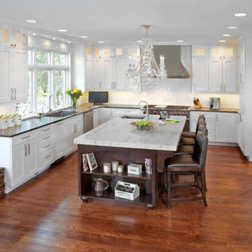 White Elegant Transitional Kitchen in Deerfield, IL