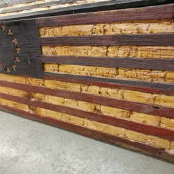 13 Star hand chiseled barn wood Flag - Paintings