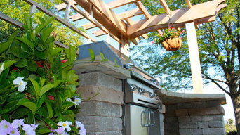 Outdoor Grill Station with Cedar Pergola