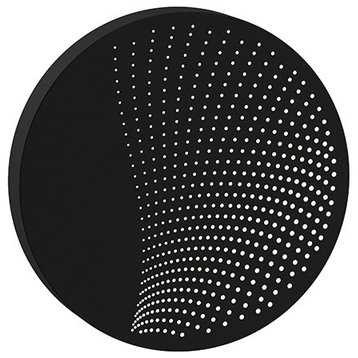 Dotwave Medium Round LED Sconce, Textured Black