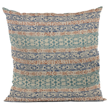Plutus Blue Lined Stripe Luxury Throw Pillow, 26"x26"