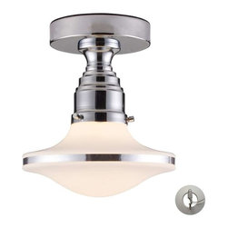 Elk Lighting - Retrospective 1-Light Semi Flush In Polished Chrome - Flush-mount Ceiling Lighting