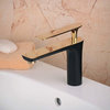 Bitonto Gold Single Handle Long Reach Spout Black Painting Bathroom Faucet