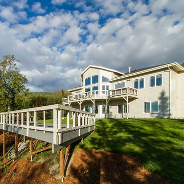 Detached Deck Overlooking a View, Trex and Cable, Treeline Construction