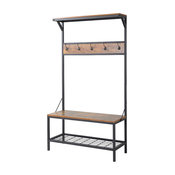 Homestar 3 Shelf 39, . Wide Metal/Wood Hall Tree