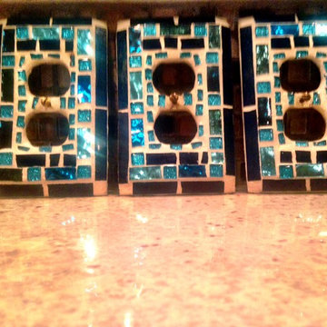 Mosaic Light switch cover plate stained glass ceramic Beach Toggle Rocker cover
