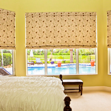 Flat Roman Shades with Tropical Flair