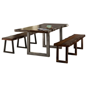 Hillsdale Emerson 3-Piece Rectangle Dining Set With Two Benches