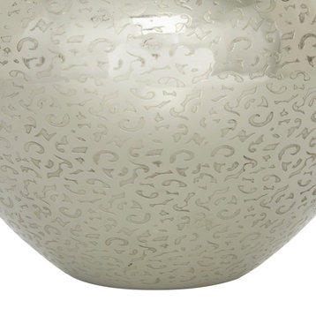 Contemporary Silver Aluminum Metal Vase 67429
