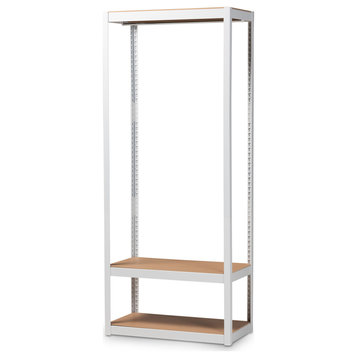 Gerry Modern White Metal 3-Shelf Free-Standing Closet Storage Organizer