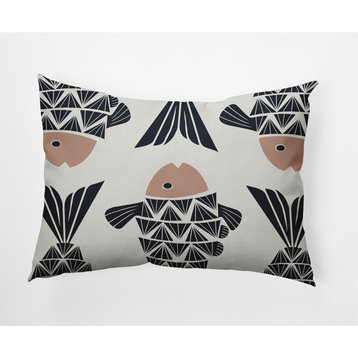 14x20" Big Fish Nautical Decorative Indoor Pillow, Mauve