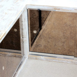 Eli White Washed (and sanded) Reclaimed Scaffolding Board and Dark Steel Pipe Dr - Products