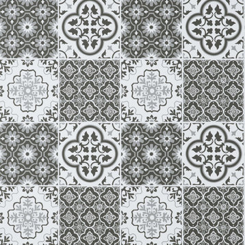 Charcoal Lisbon Tile Peel & Stick Wallpaper, Bolt