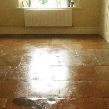 Stripping and Resealing a Flagstone Tiled Living Room in Grafton Underwood