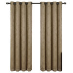 Royal Tradition - Bella Blackout 2PC Embossed Grommet Panels, Taupe, 104"x96" - These Bella blackout embossed panels prevent light, making it easier to sleep during the day, while the insulation aids your room to preserve optimum temperature and to generate a comfortable environment. Use the solid rod pocket panels with a plain rod for a casual look or a decorative rod for a more formal appeal. Decrease your energy costs and highlight your home's decor with this grommet top thermal blackout curtain set. These curtains are designed to insulate your home in the winter and can keep up to 85% of light out of a room.