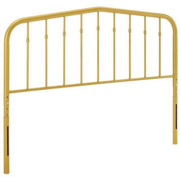 Modway Lennon Contemporary Modern King Metal Spindle Headboard in Gold