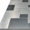 12"X12" Peel and Stick Wall Tile, Puzzle Metal Square, Monochrome, Single Tile