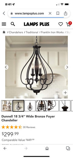 Powder room chandelier